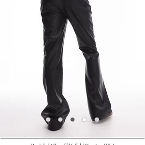 Asos Design Men Faux Black Leather Bootleg Cut Pants (Size: 32L X32W)